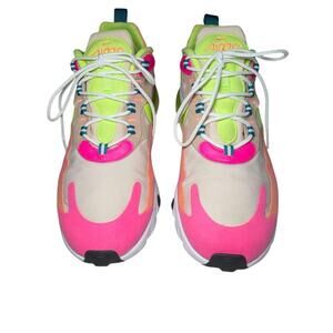 Nike Air Max 270 React Pink Volt Neon Sneakers DC1863-600 Women's Size 9 EUC